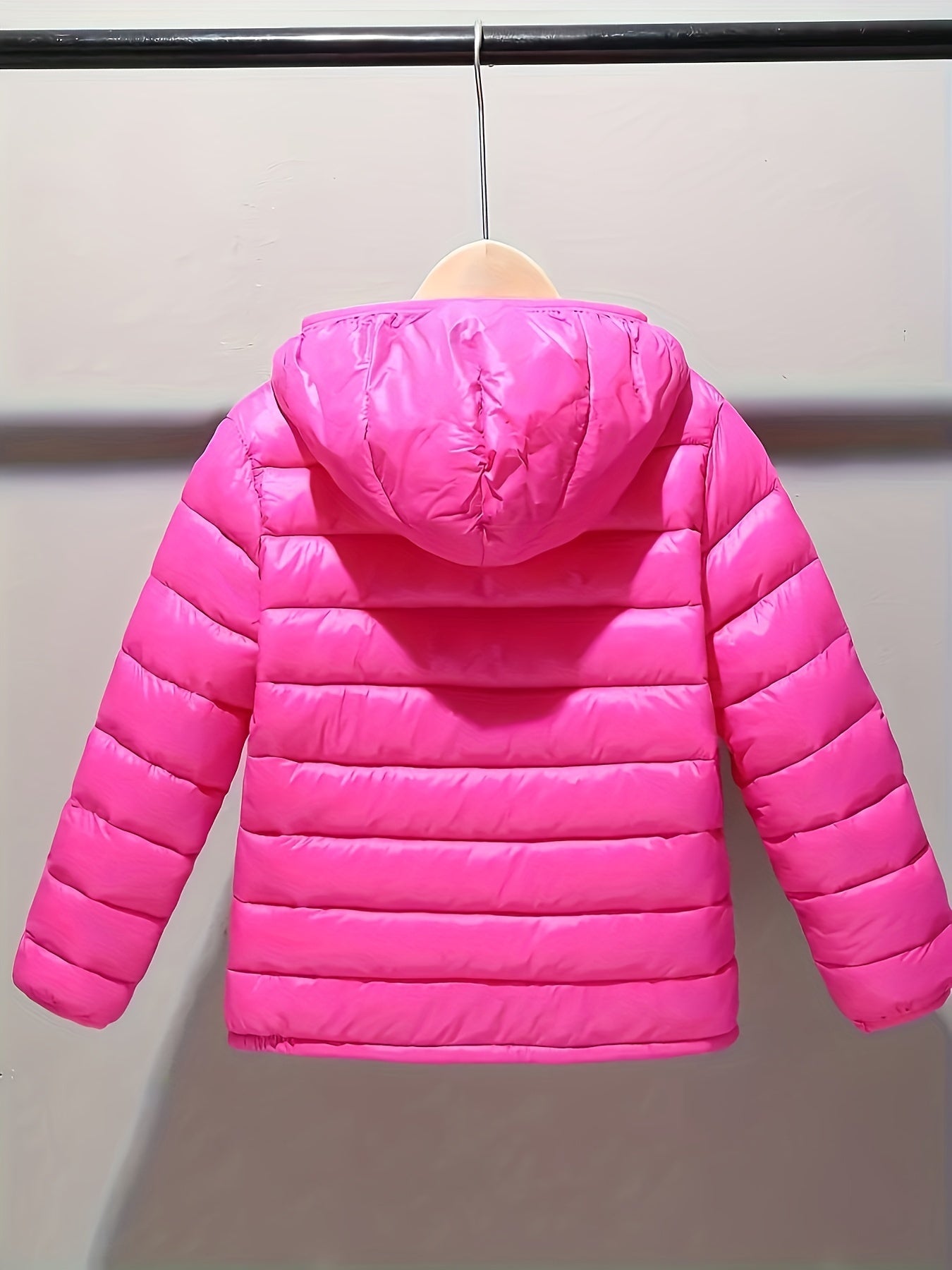 Toddler Kids Lightweight & Waterproof Hooded Short Jacket, Solid Color Versatile Hooded Coat For Autumn & Winter